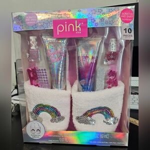 Pink Viva Slippers Nail Rainbow Size 8.5 Manicure Pedicure Lotion Set 10 Pc New